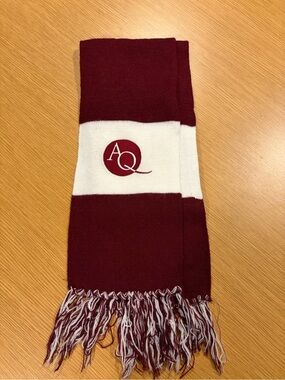 Aquinas College Maroon & White Striped Scarf! Bulldogs! Catholic College Unisex